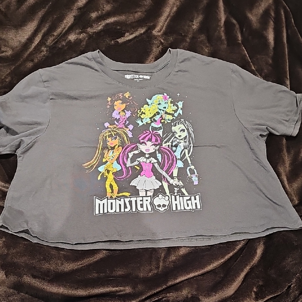 Monster High Charcoal Tee with Colorful Characters